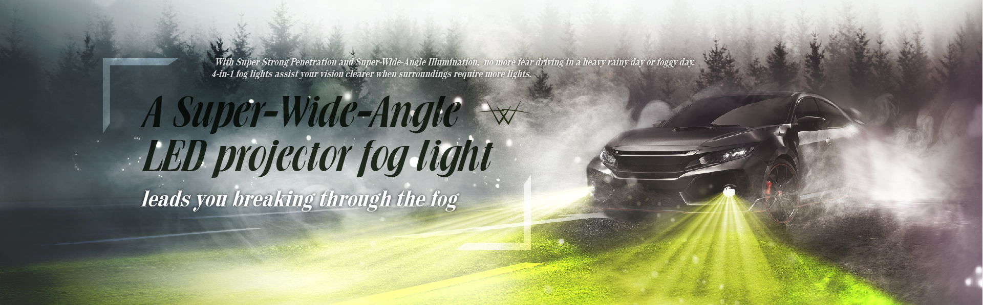 fog light A Super Wide Angle LED Projector Fog Light